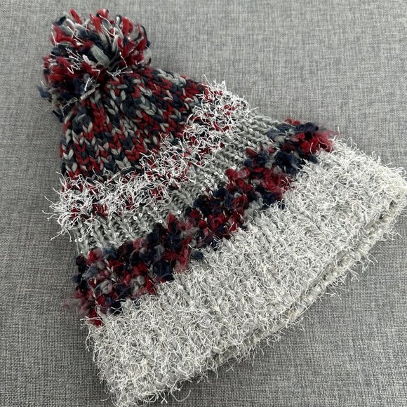 Pompom‎ Houston Texans Knit Hat Fringe Red Black Gray Women's Sport Hat - Picture 6 of 9